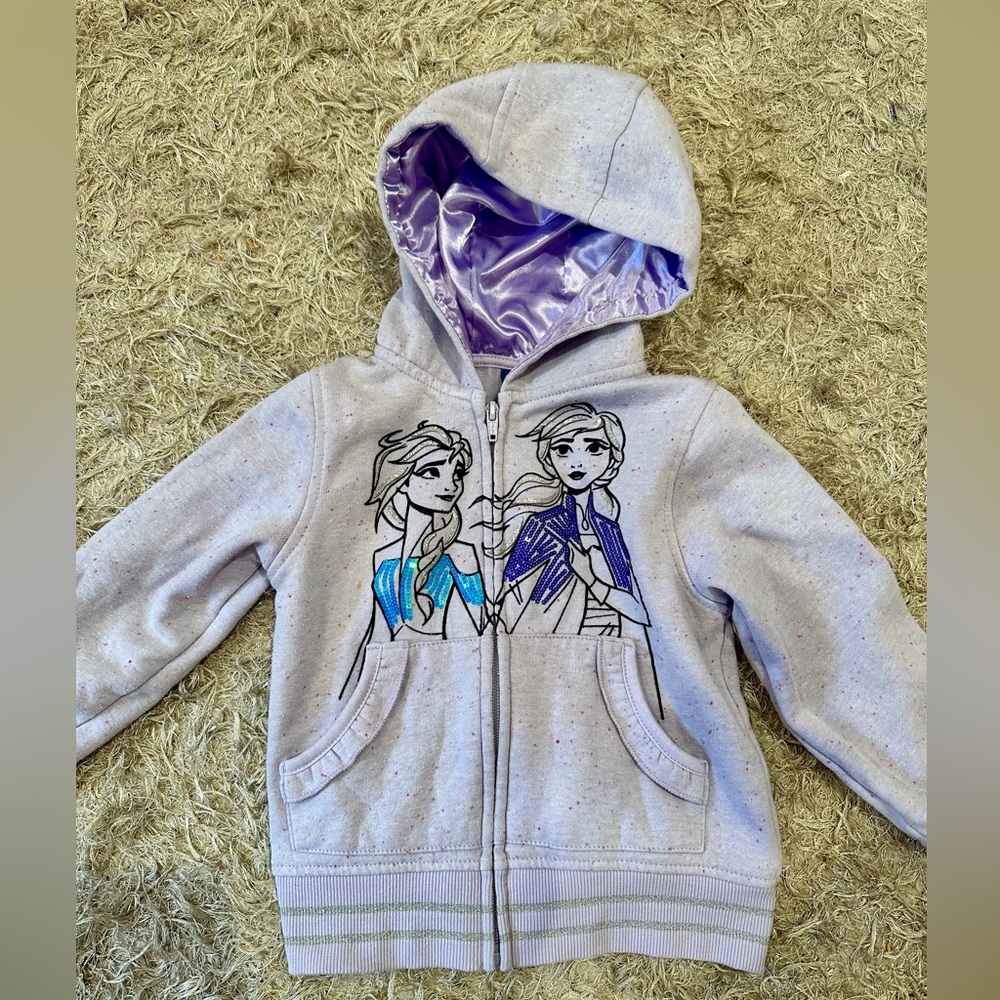 4T Purple Frozen Zip Up Hoodie